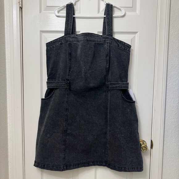 Jessica Simpson Dresses & Skirts - Jessica Simpson Denim Jean Overall Dress Black Gray Wash Plus Size 1X NWT